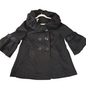 Last Kiss  Babydoll Ruffles Coat With Oversized Pleated Collar Romantic Size M